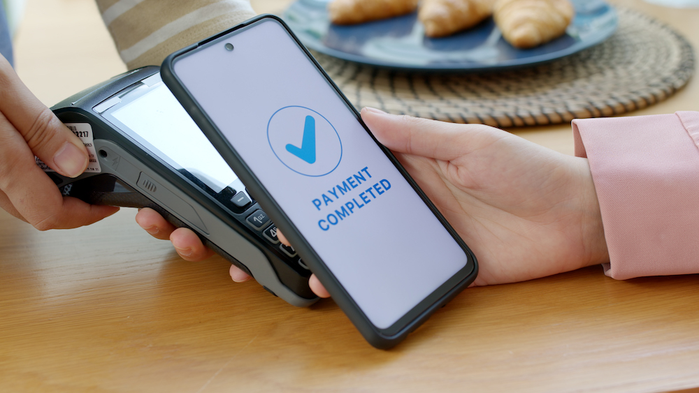 Close-Up of Contactless Payment with Smartphone